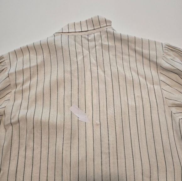 Marissa Webb Tie Waist Linen Dress Off White Casual Collared neck Short Sleeve - Picture 9 of 11